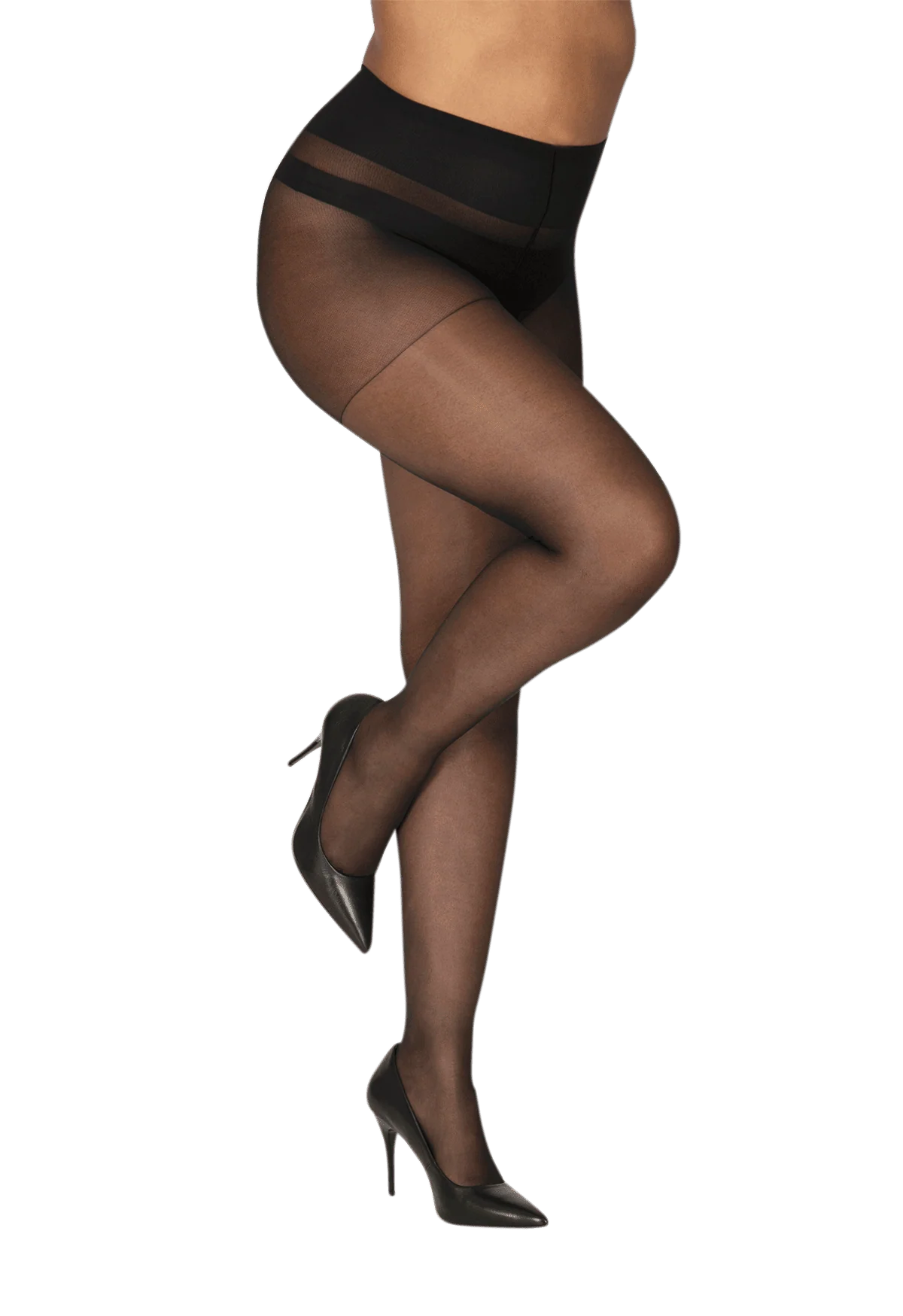 Collant Transparent 15D Grandes Tailles Elastivoile Résistant - Noir