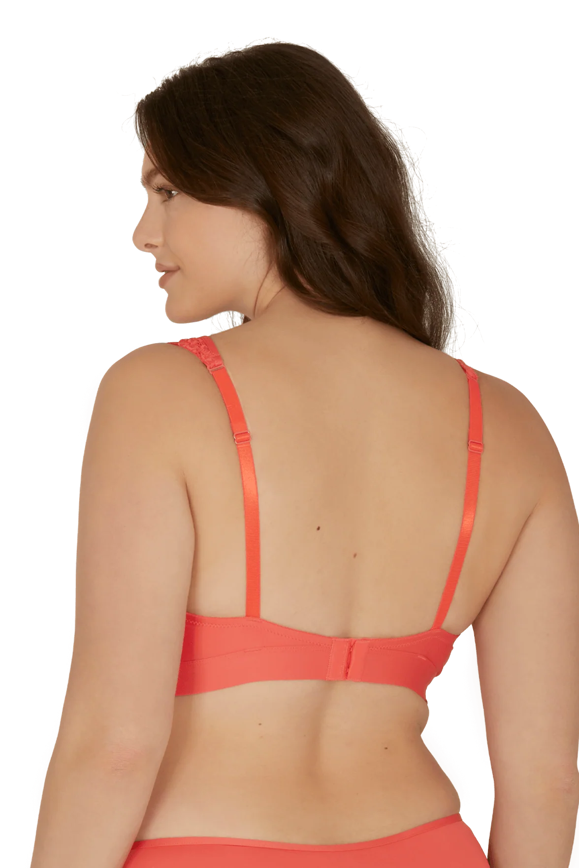 Soutien-gorge foulard sans armatures en dentelle et en microfibre L'irrésistible - Corail - Image 5