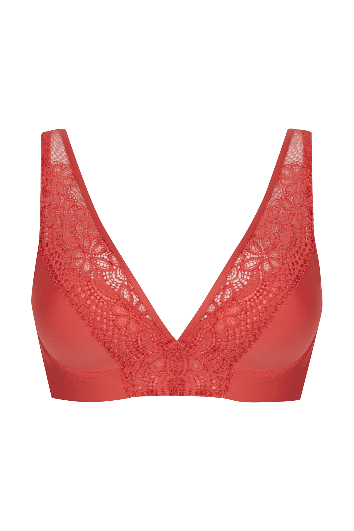 Soutien-gorge foulard sans armatures en dentelle et en microfibre L'irrésistible - Corail - Image 6