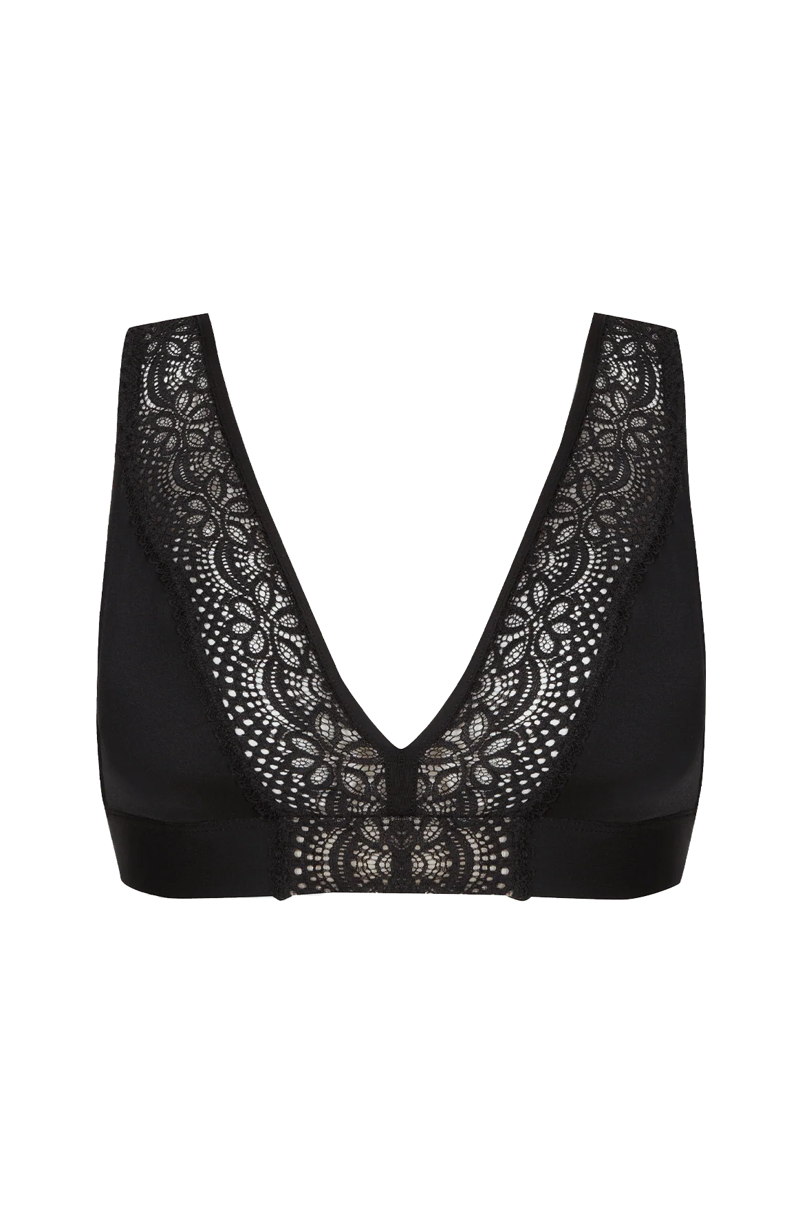 Soutien-gorge foulard sans armatures en dentelle et en microfibre L'irrésistible - Noir - Image 3