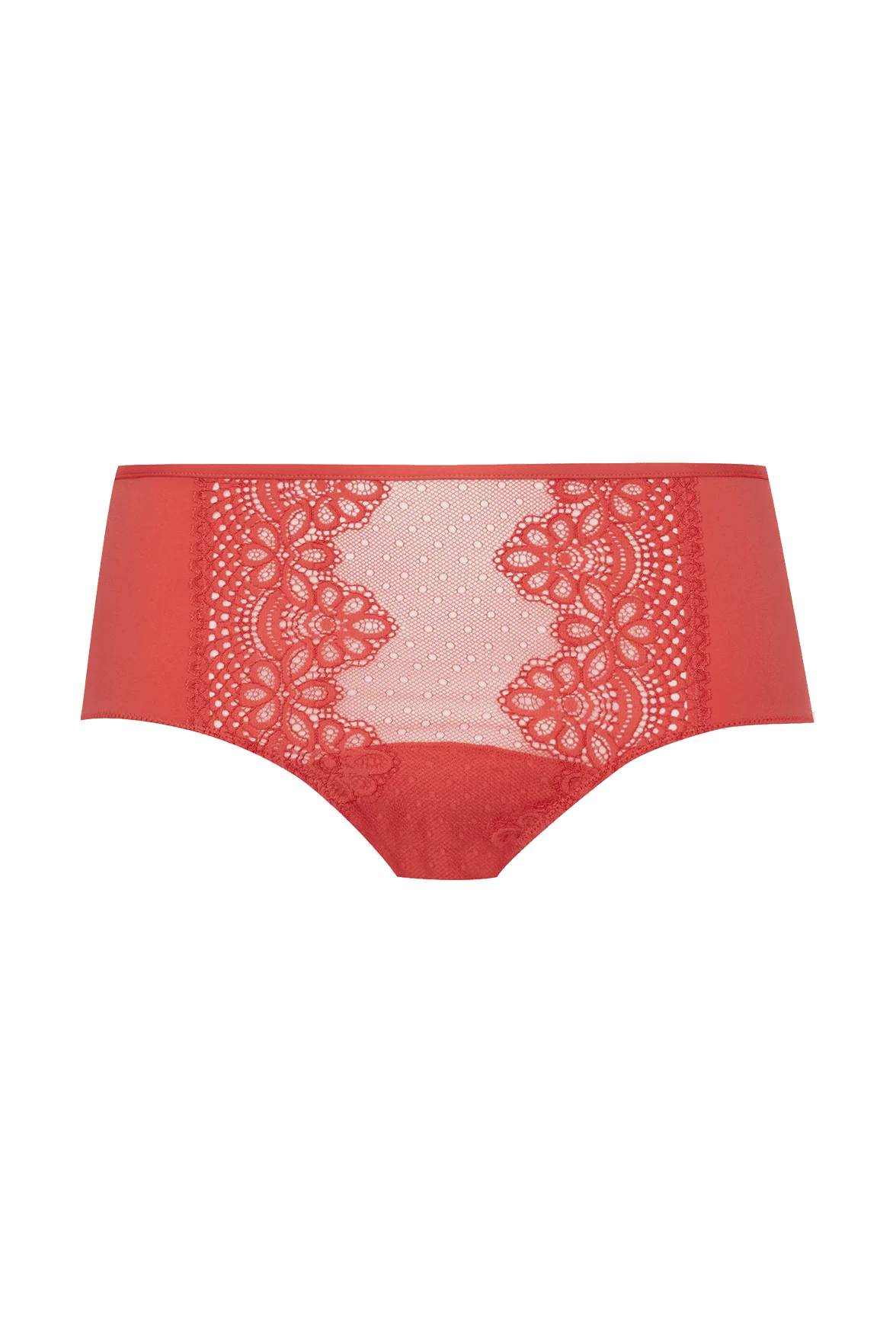 Shorty en dentelle et microfibre L'irrésistible - Corail - Image 5