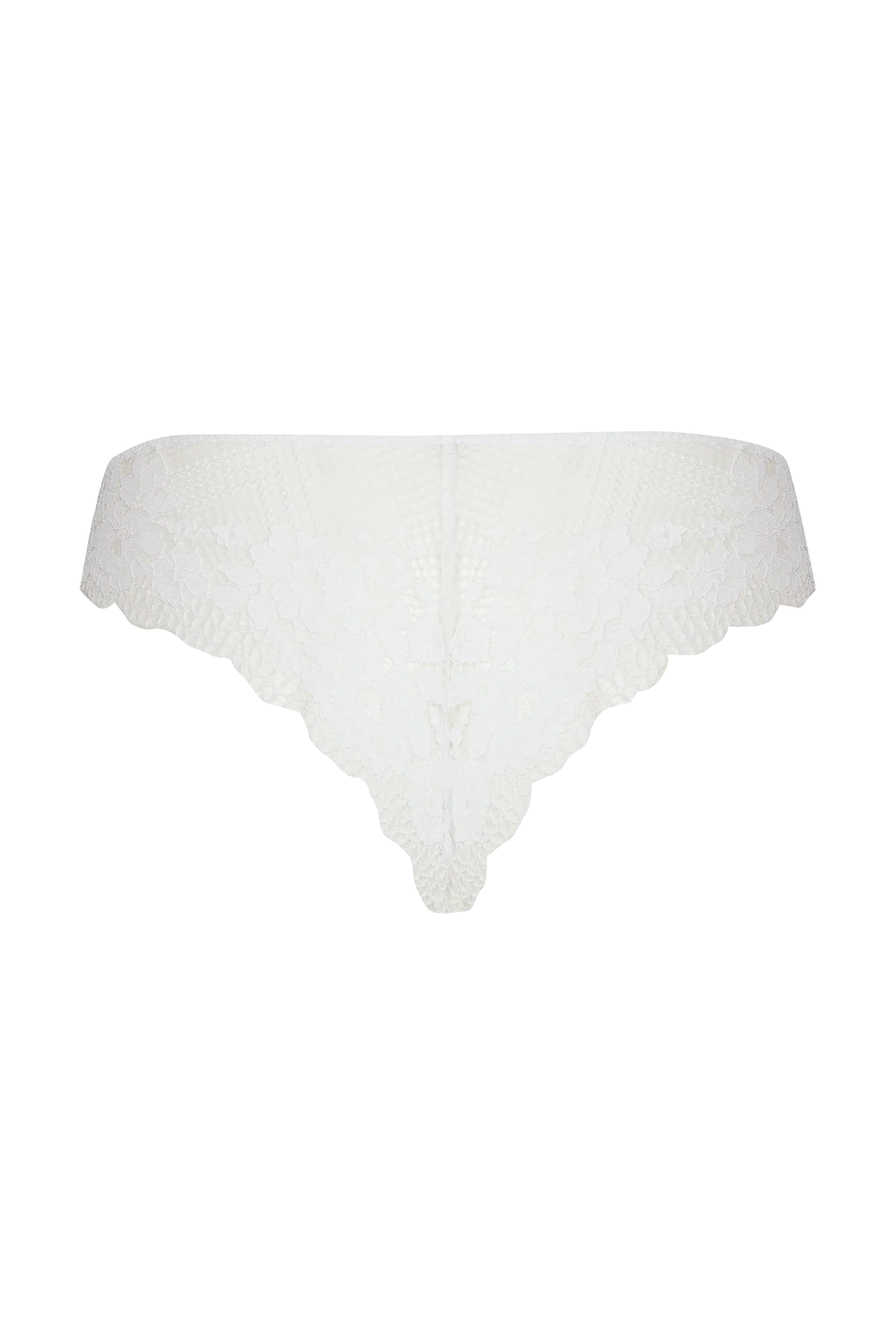 Tanga Résille Florale - Blanc - Image 3