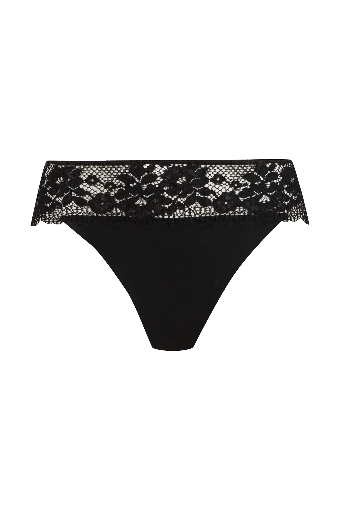 Slip Résille Florale - Noir - Image 2