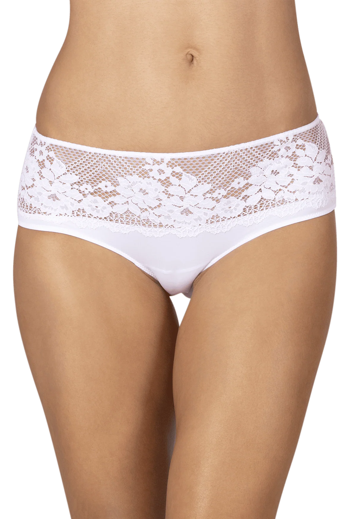 Shorty Résille Florale - Blanc