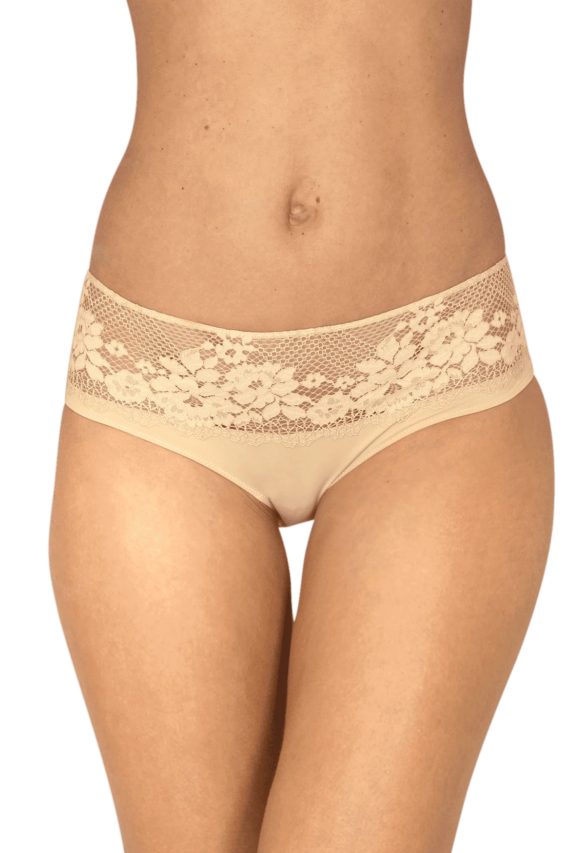 Shorty Résille Florale - Nude