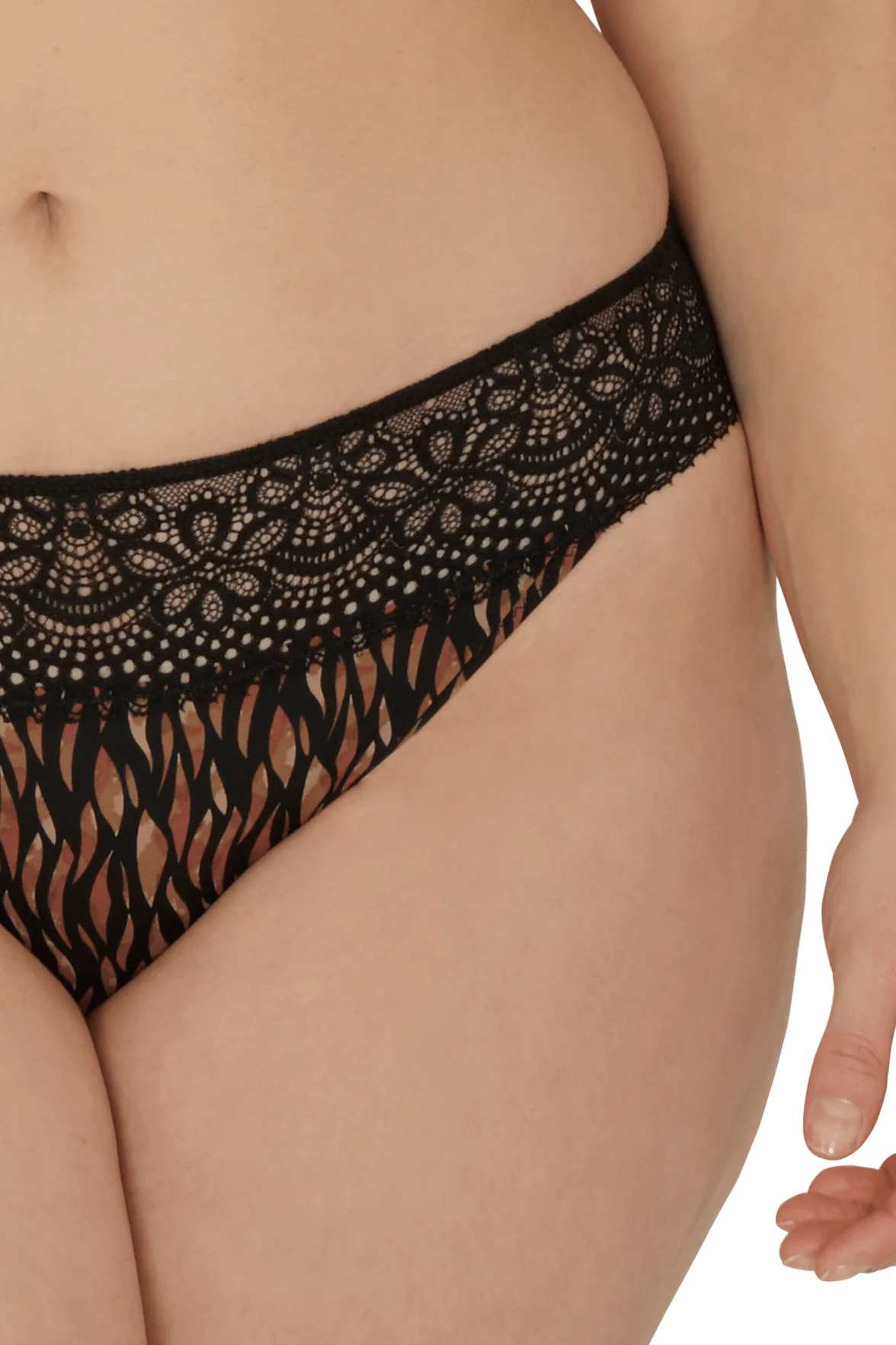 Slip brésilien dentelle et microfibre L'irrésistible - Fauve - Image 4