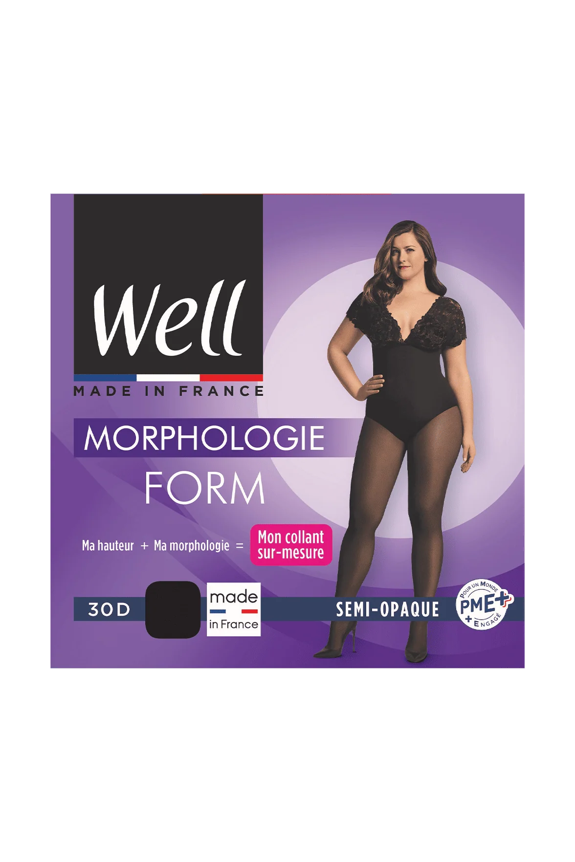 Collant Semi-Opaque 30D sur-mesure Morphologie - Noir - Image 3