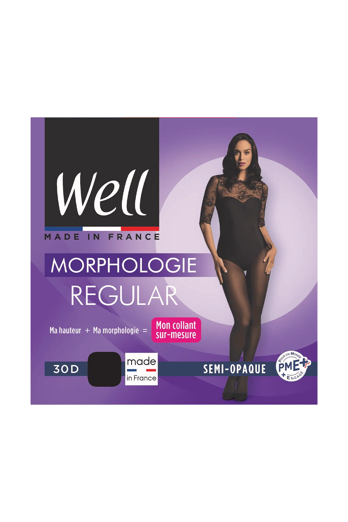 Collant Semi-Opaque 30D sur-mesure Morphologie - Noir - Image 4