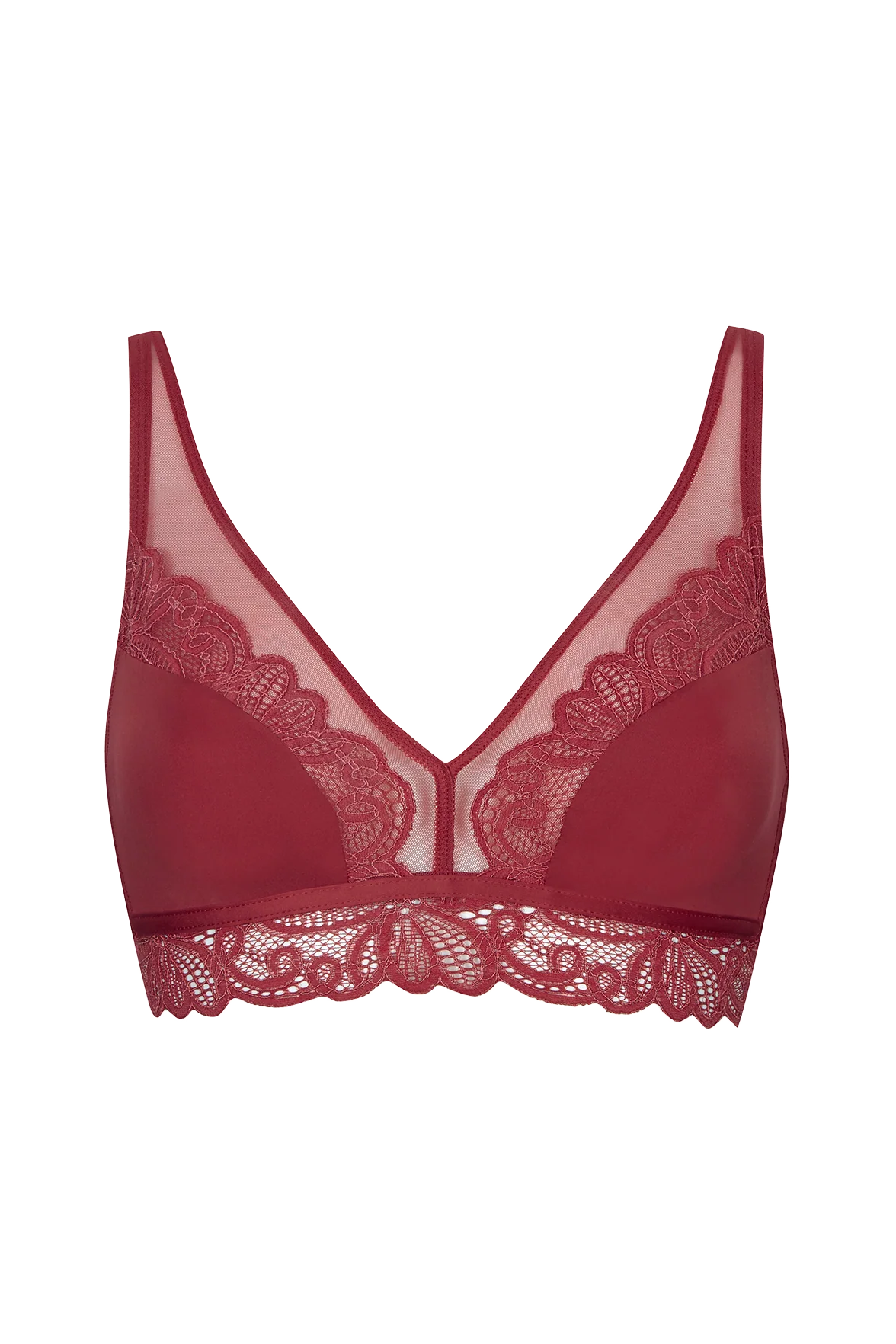 Soutien-gorge sans armatures Dentelle Envoûtante - Rouge rubis - Image 5