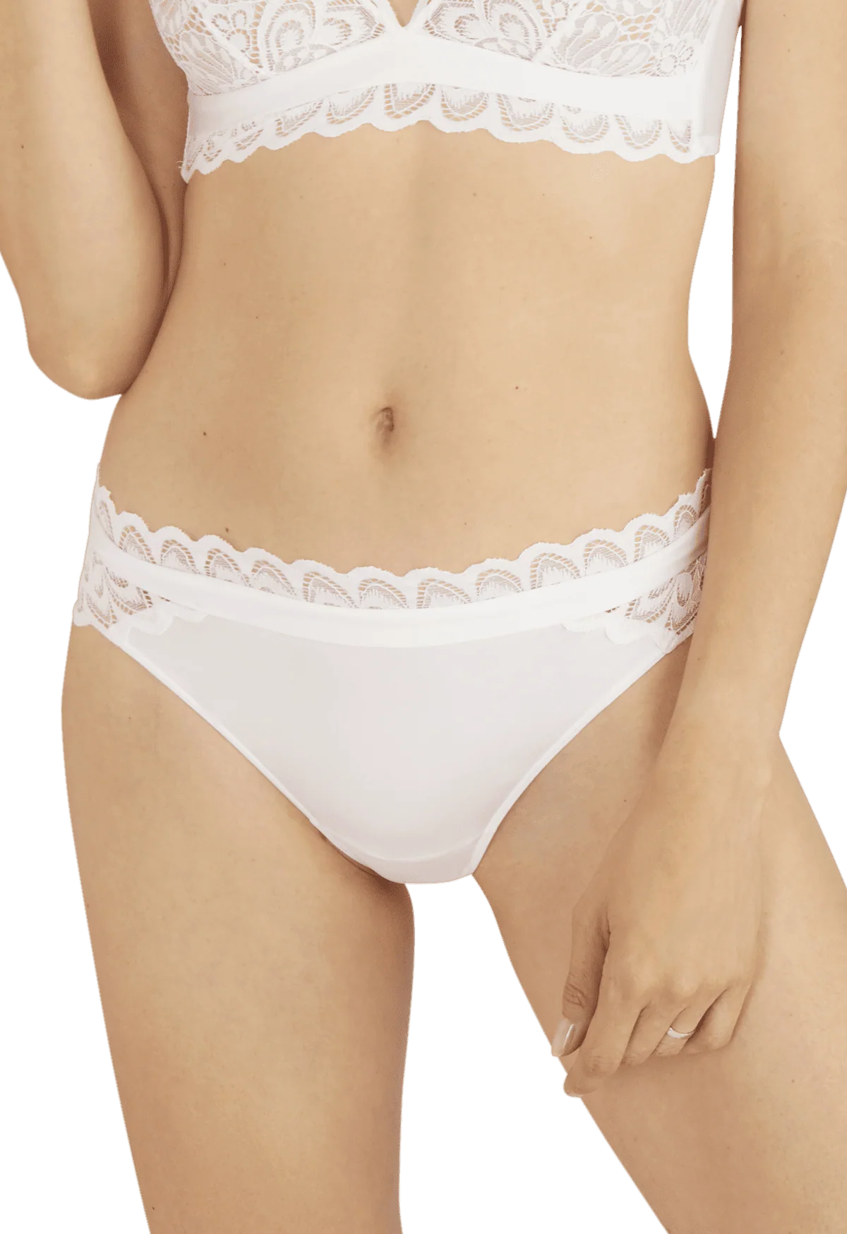 Slip brésilien Dentelle Audacieuse - Blanc