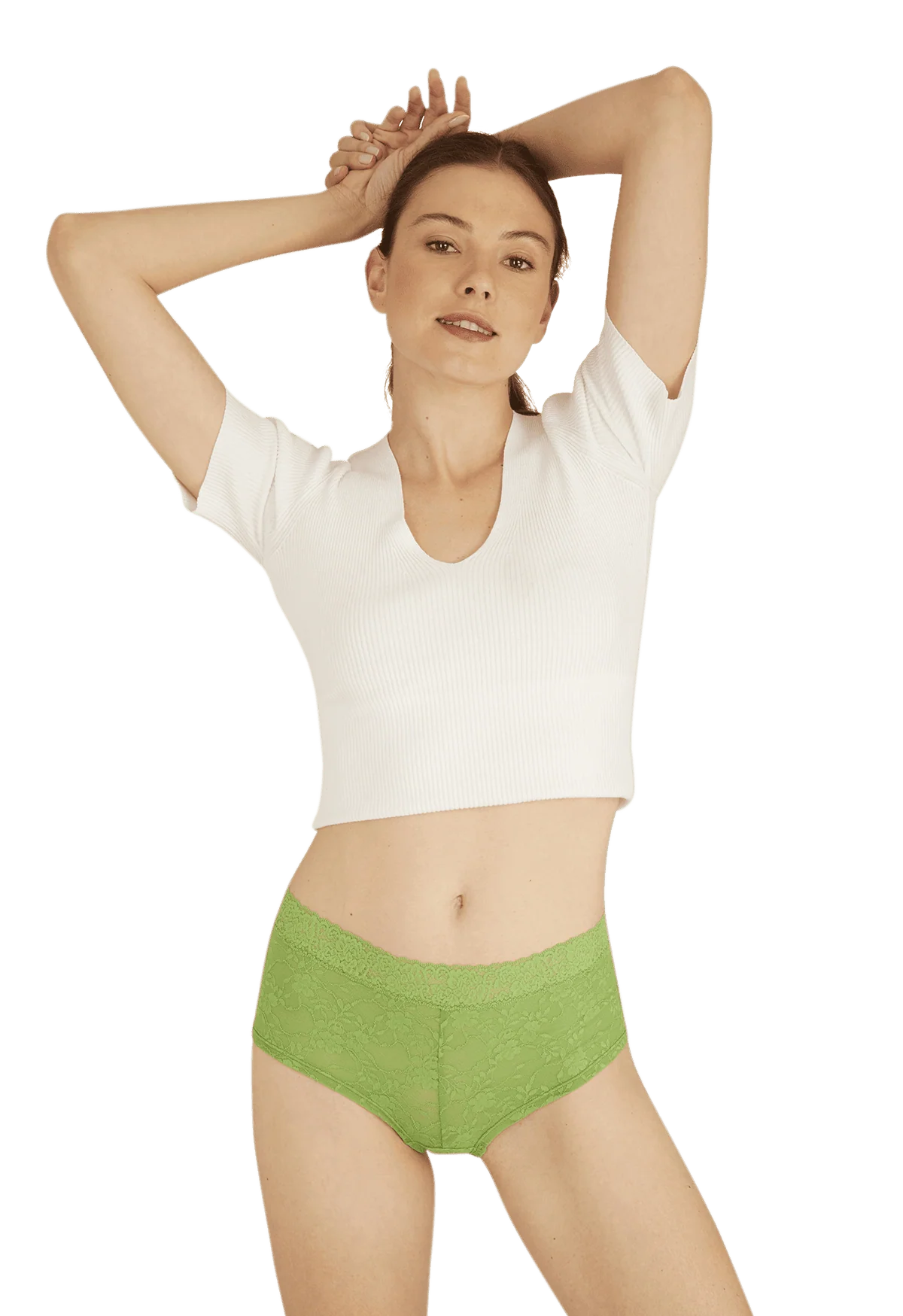 Duo Pop Lot de 2 Shortys - Vert éclatant / blanc - Image 5