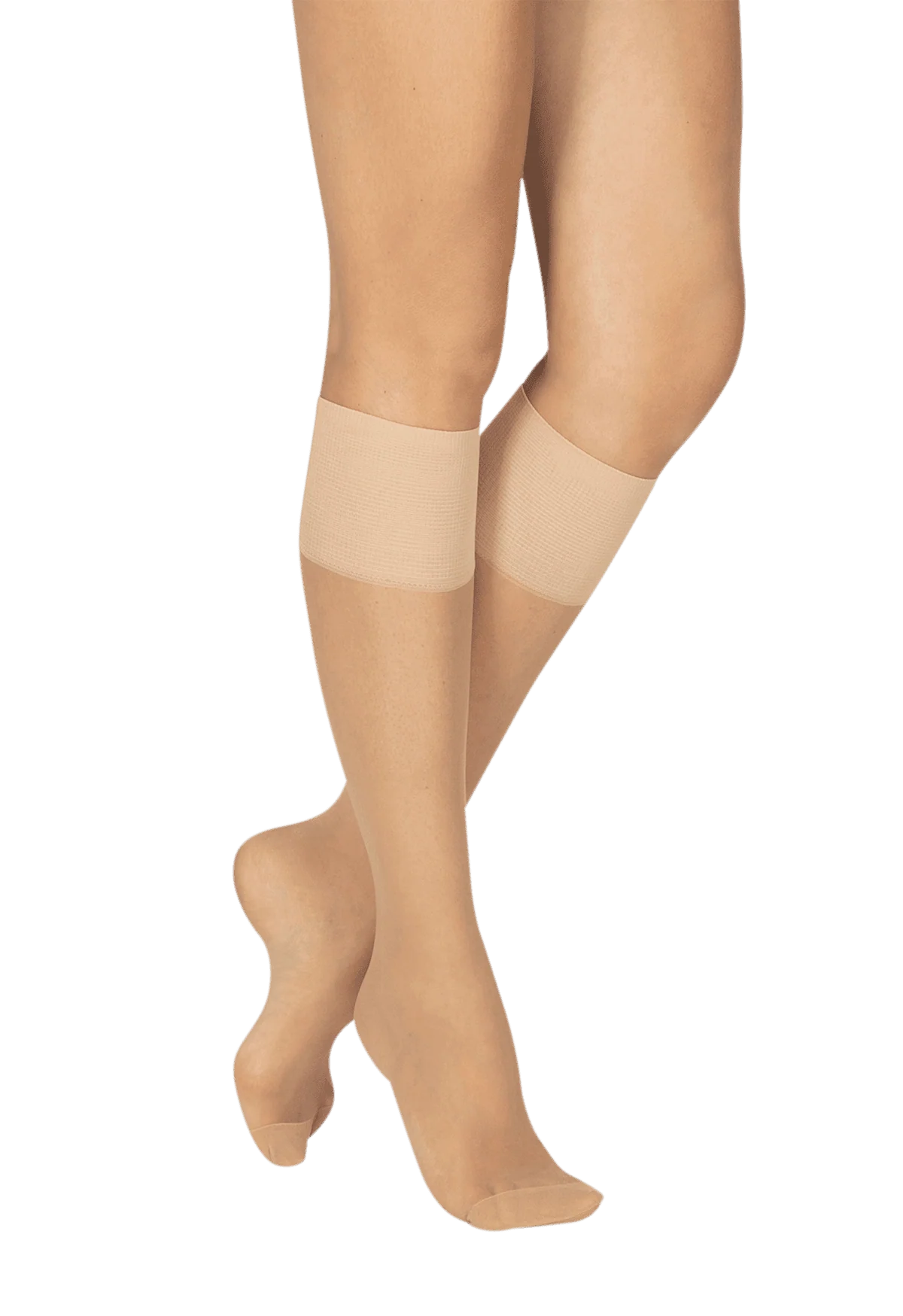 Lot de 2 paires de Mi-bas Transparents 15D Elastivoile Résistant - Sable