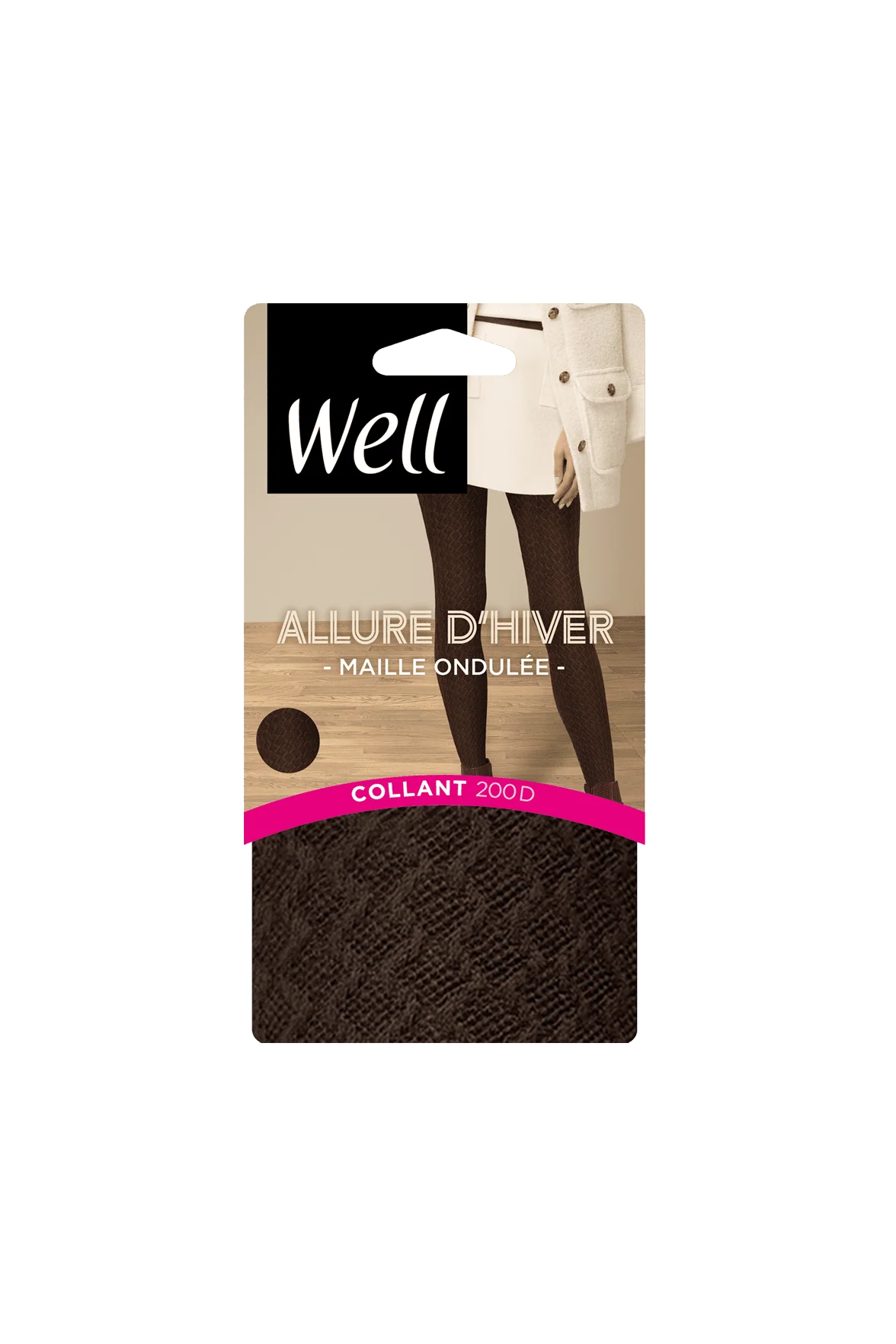 Collant Maille Ondulée 200D Allure d'Hiver - Chocolat - Image 2
