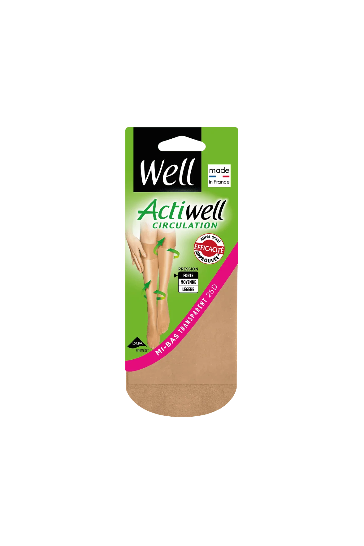 Mi-Bas Transparent 25D Actiwell Circulation - Sable - Image 2