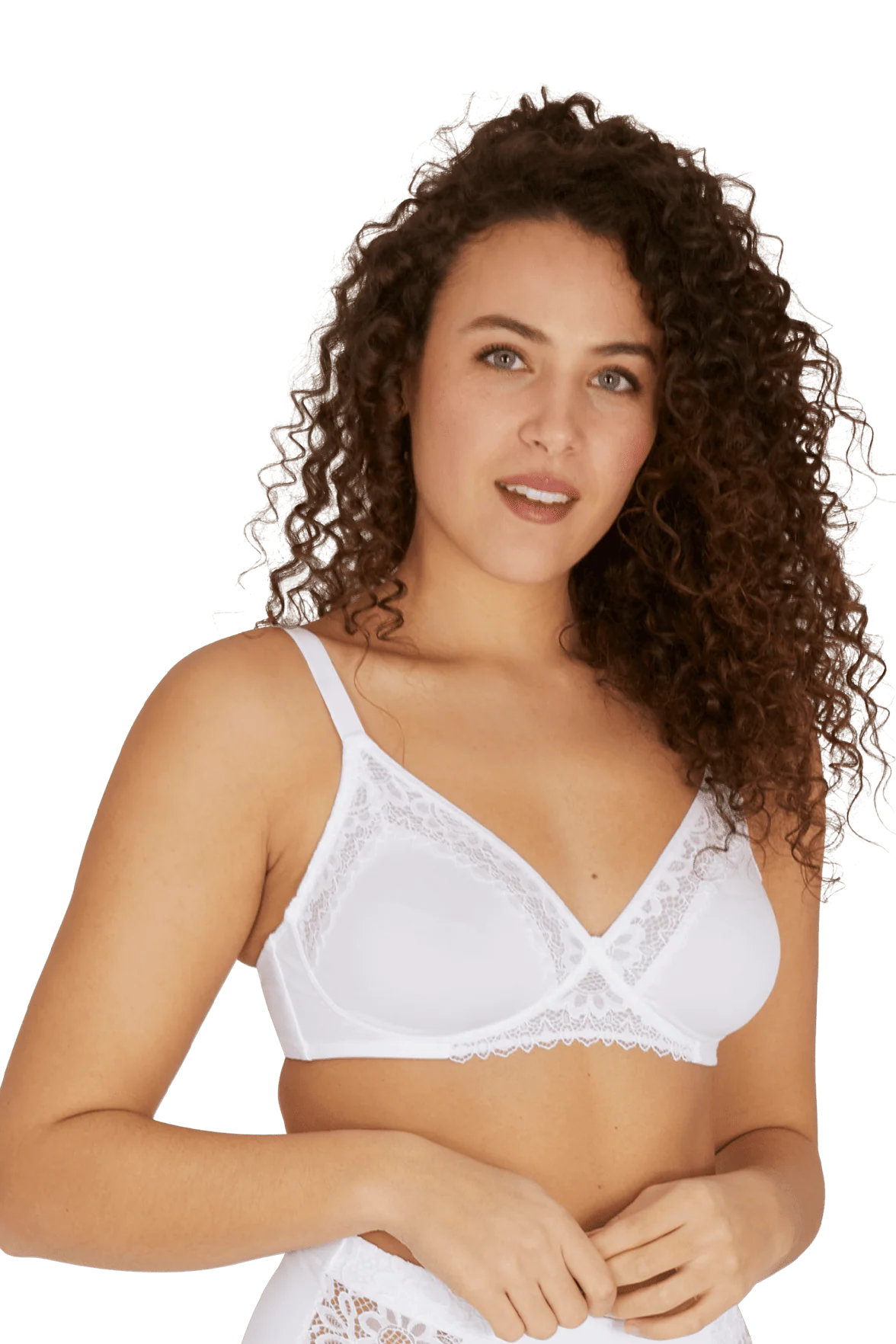 Soutien-gorge sans armatures basque dentelle Well Allure L'Elégante - Blanc