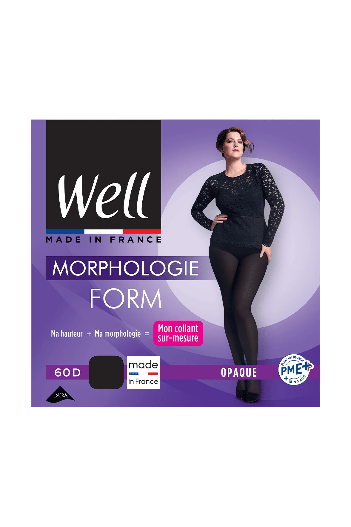 Collant Opaque 60D sur-mesure Morphologie - Noir - Image 2