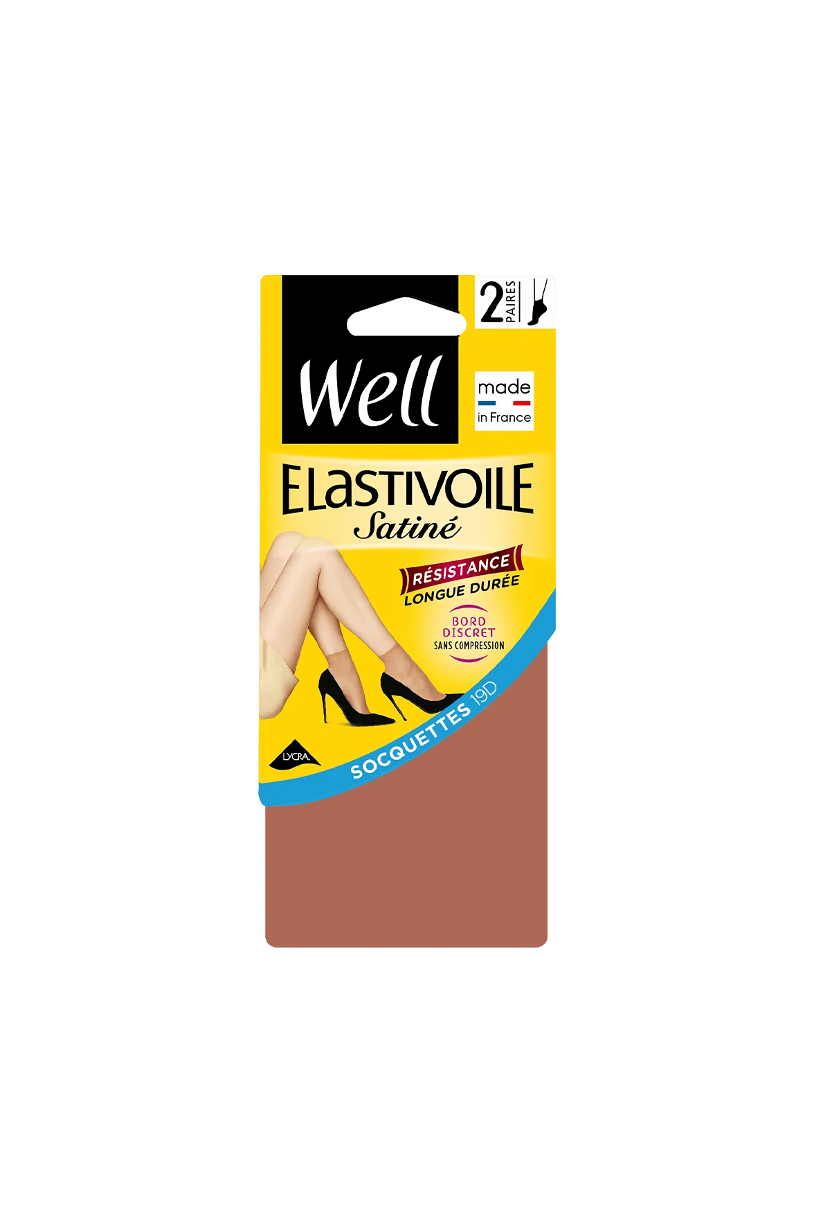 Lot de 2 paires de Socquettes Transparentes 19D Elastivoile Satiné - Ibiza