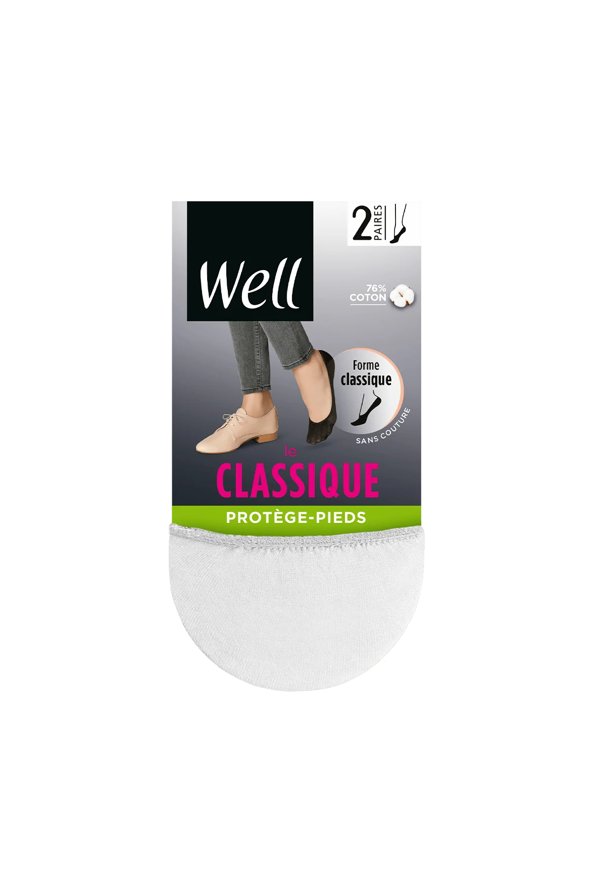 Lot de 2 paires de Protège-Pieds Le Classique - Blanc - Image 2