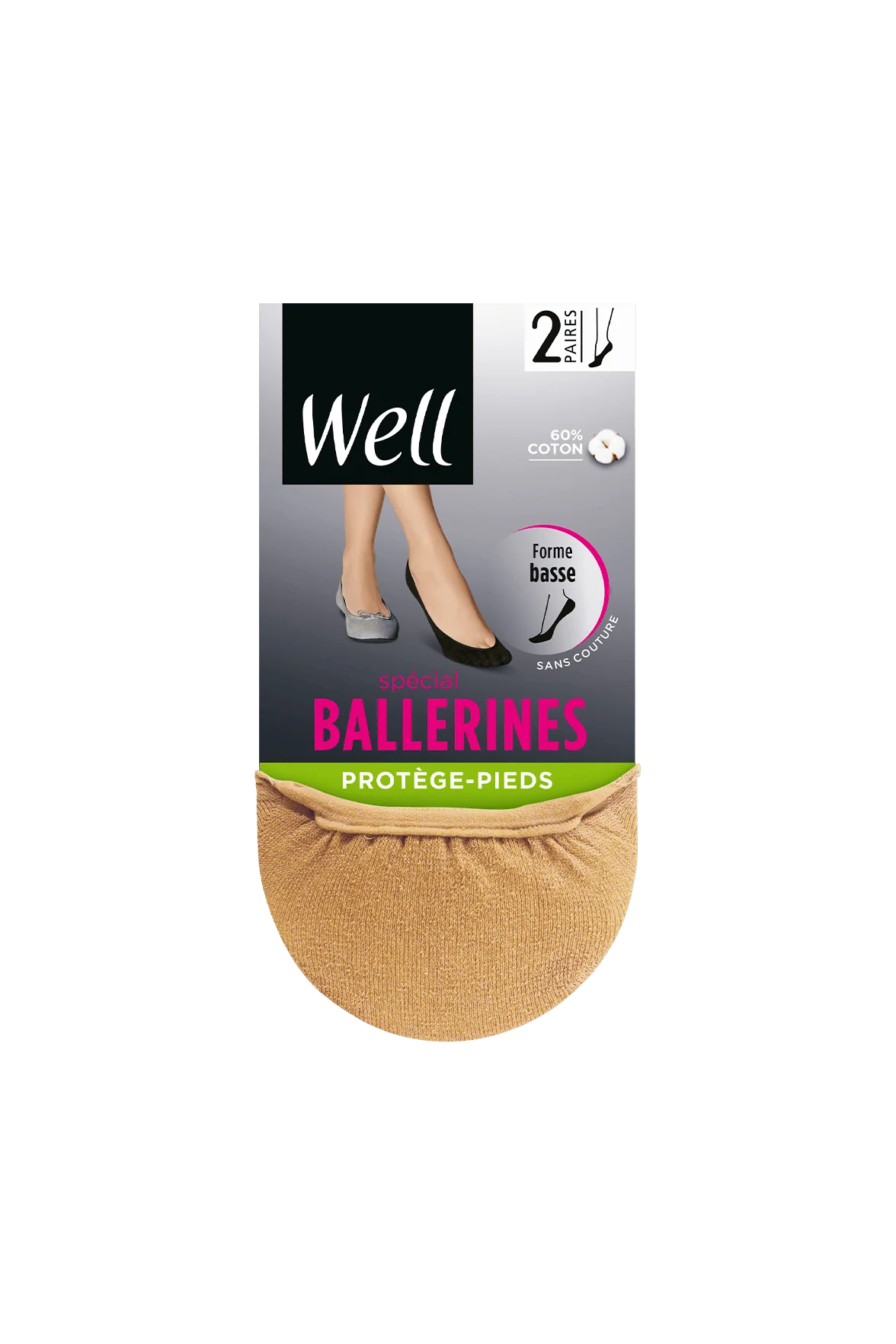 Lot de 2 paires de Protège-Pieds Spécial Ballerines - Naturel - Image 2