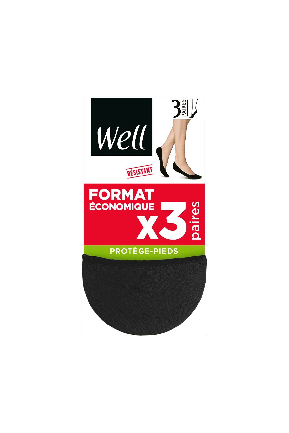 Lot de 3 paires de Protège-Pieds - Noir - Image 2