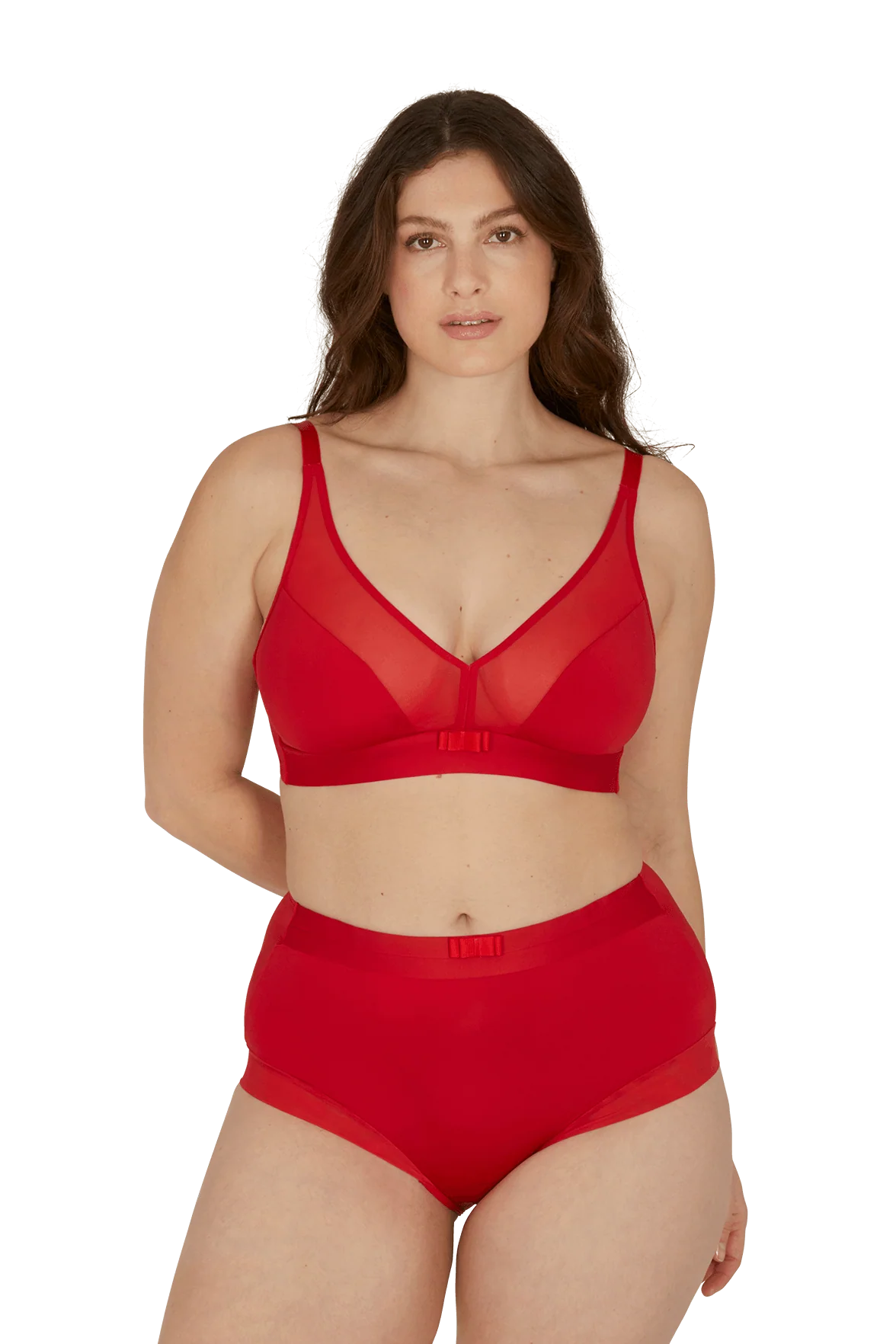 Soutien-gorge sans armatures Tulle Design - Rouge ardent - Image 3