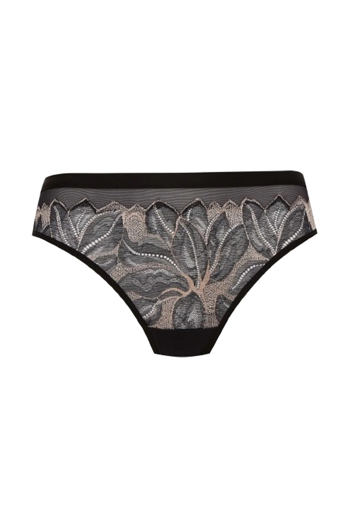 Slip Brésilien Nymphéas - Noir - Image 5