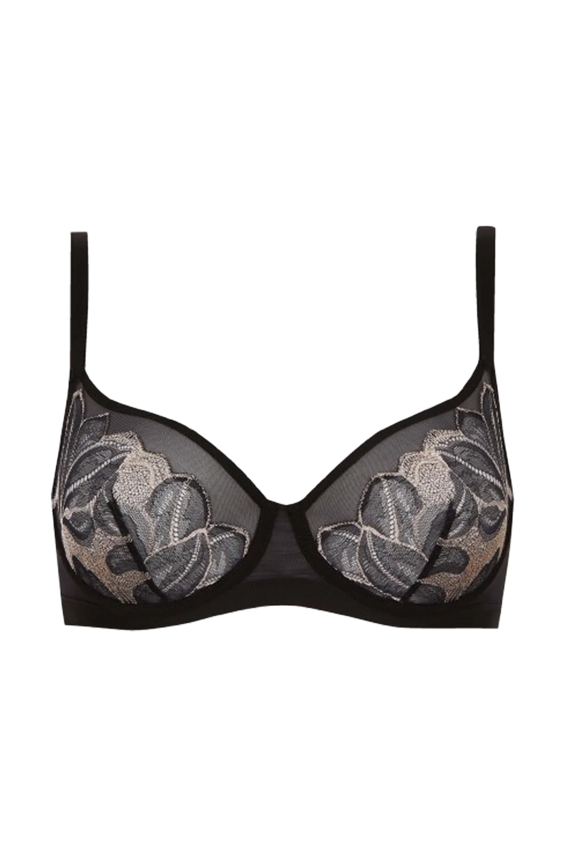 Soutien-gorge à armatures Nymphéas - Noir - Image 6