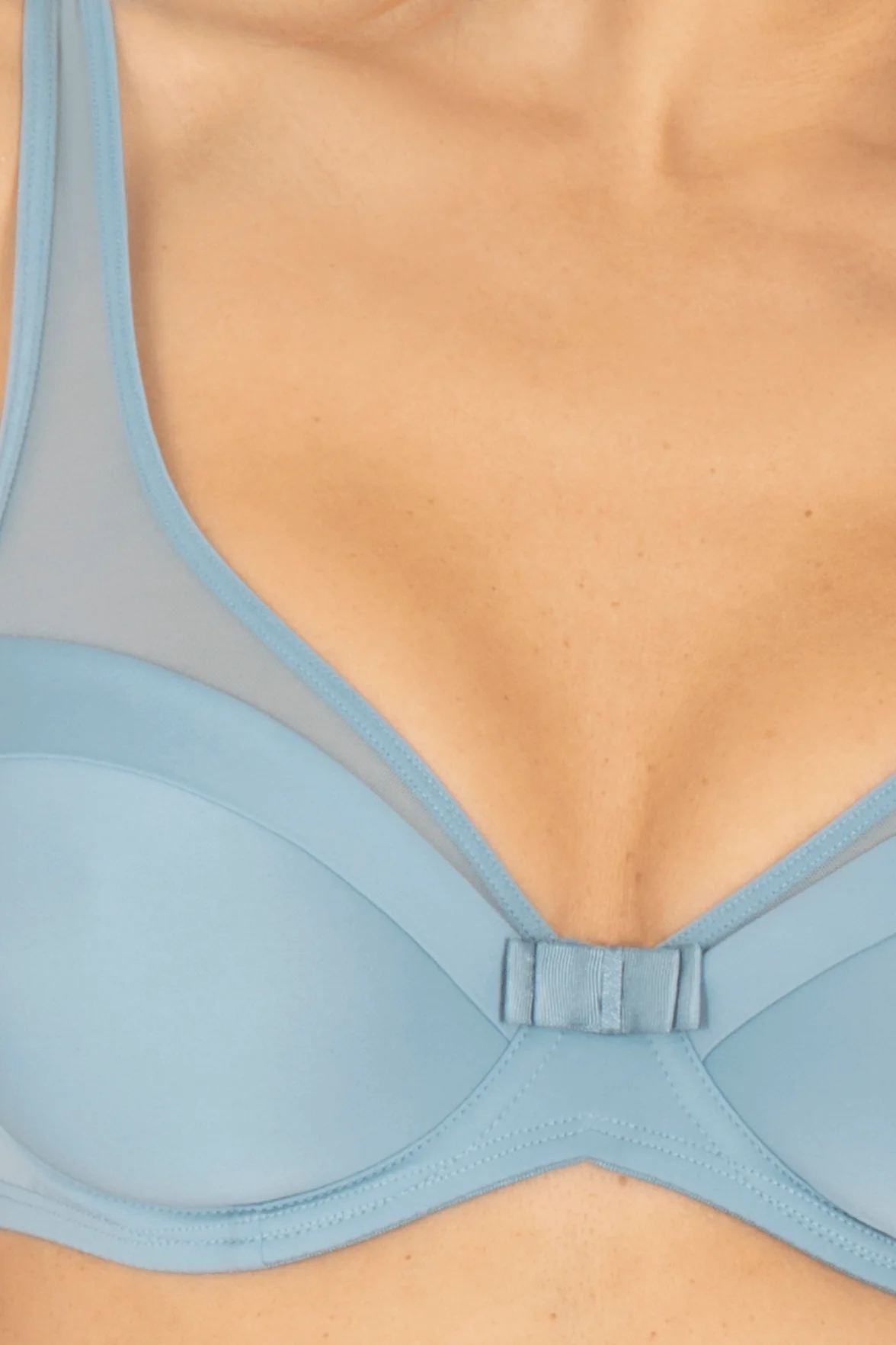 Soutien-gorge à armatures Tulle Design - Bleu perle - Image 3