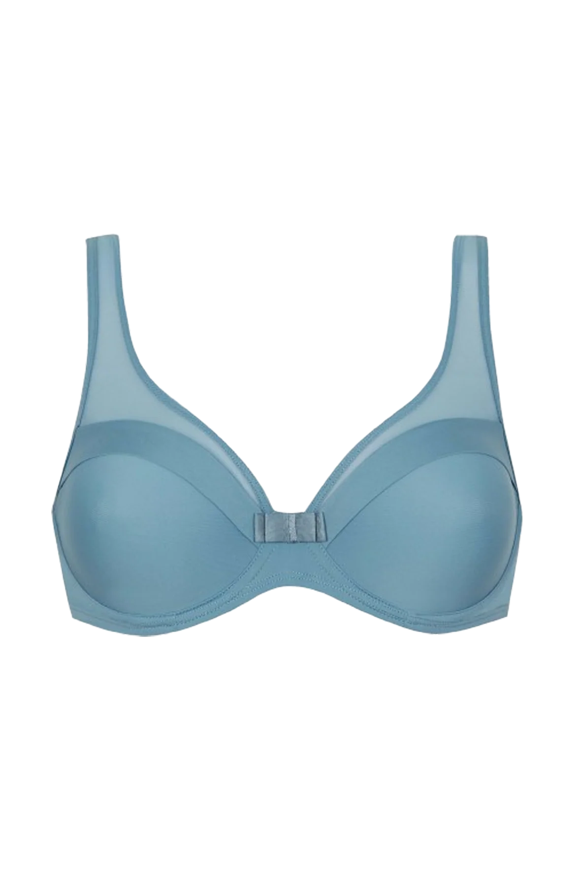 Soutien-gorge à armatures Tulle Design - Bleu perle - Image 6