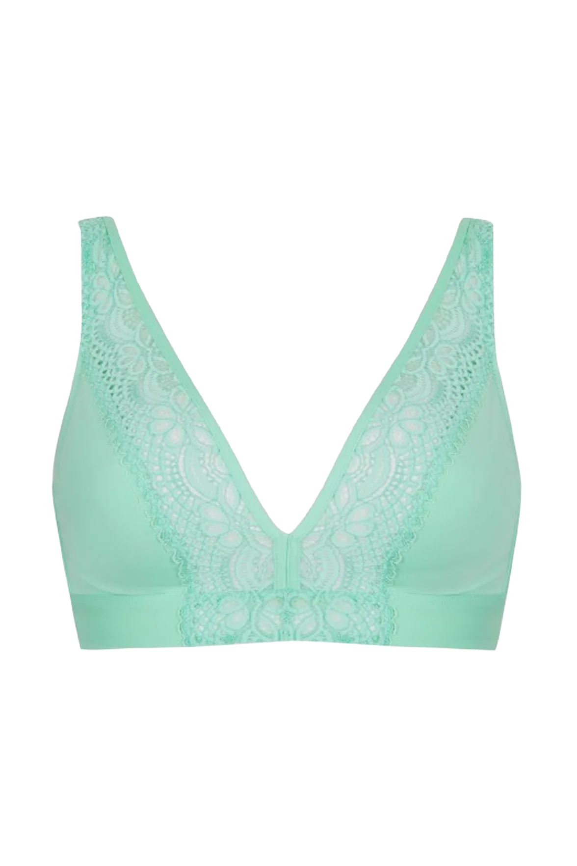 Soutien-gorge foulard sans armatures en dentelle et en microfibre L'irrésistible - Vert amande - Image 6